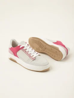 DAMES Nubikk Basket Court Wit Roze Sneakers Voor Dames