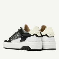 DAMES Nubikk Basket Court Zwarte Glitter Sneakers Voor Dames