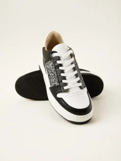 DAMES Nubikk Basket Court Zwarte Glitter Sneakers Voor Dames