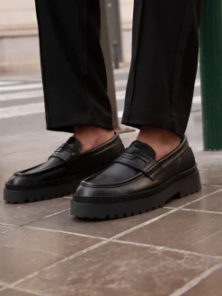 Heren Nubikk Ethan Gatsby Zwarte Loafers Voor Heren