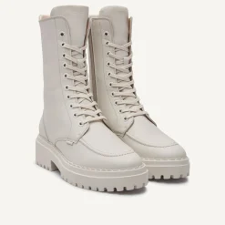 DAMES Nubikk Fae Aubine Beige Biker Boots Voor Dames