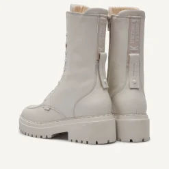 DAMES Nubikk Fae Aubine Beige Biker Boots Voor Dames