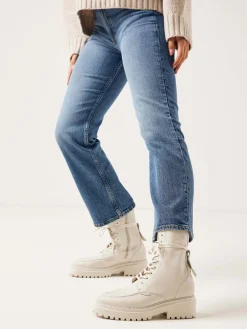 DAMES Nubikk Fae Aubine Beige Biker Boots Voor Dames