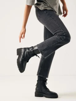 DAMES Nubikk Fae Aubine Zwarte Biker Boots Voor Dames