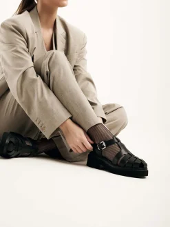 DAMES Nubikk Finn Roma Zwarte Sandalen Voor Dames