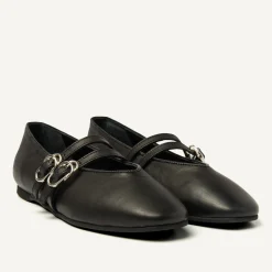 DAMES Nubikk Gisele Grace Zwarte Ballerina's Voor Dames