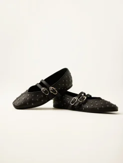 DAMES Nubikk Gisele Grace Studs Zwarte Ballerina's Voor Dames