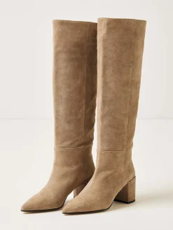 DAMES Nubikk Isa Bella Taupe Suede Boots Voor Dames
