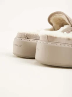 Heren Nubikk Jiro Mulo Fur Beige Slippers Voor Heren