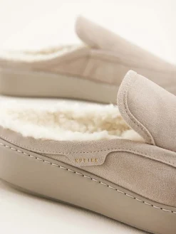 Heren Nubikk Jiro Mulo Fur Beige Slippers Voor Heren