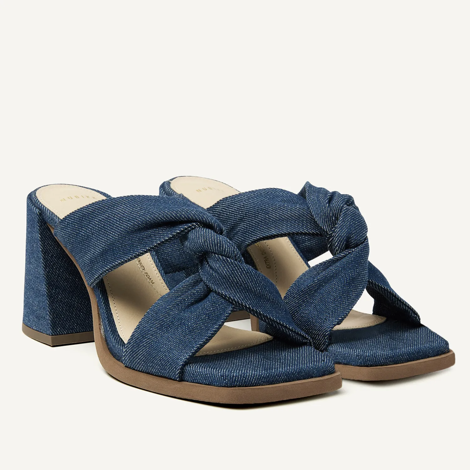 DAMES Nubikk Lana Twist Denim Blauwe Sandalen Voor Dames
