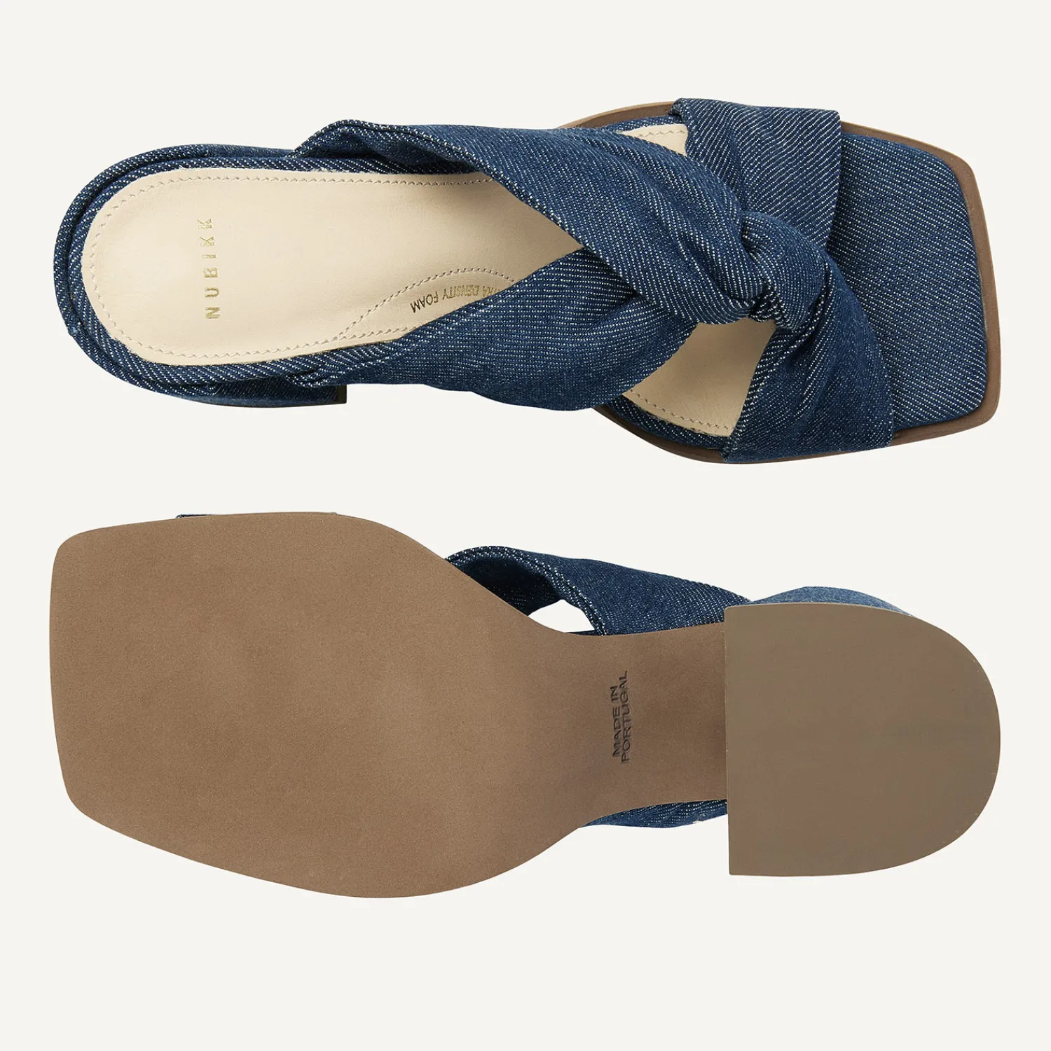 DAMES Nubikk Lana Twist Denim Blauwe Sandalen Voor Dames