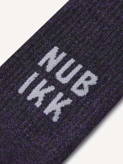 DAMES Nubikk Nova Paarse Glitter Sokken Voor Dames