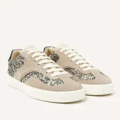 DAMES Nubikk Ray Owen Grijze Glitter Sneakers Voor Dames