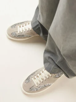 DAMES Nubikk Ray Owen Grijze Glitter Sneakers Voor Dames