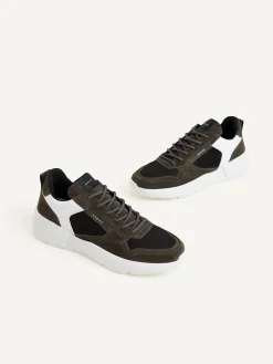 Heren Nubikk Roque Road Wave Bruine Combi Sneakers Voor Heren