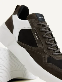 Heren Nubikk Roque Road Wave Bruine Combi Sneakers Voor Heren