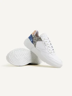 DAMES Nubikk Roque Road Wave Witte Glitter Sneakers Voor Dames