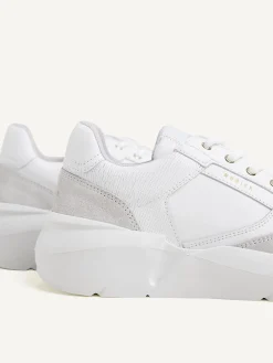 DAMES Nubikk Roque Road Wave Witte Snakeprint Sneakers Voor Dames