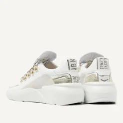 DAMES Nubikk Roque Roman Wit Gouden Sneakers Voor Dames
