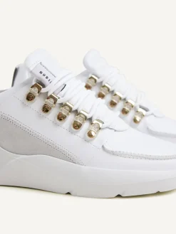 DAMES Nubikk Roque Roman Wit Gouden Sneakers Voor Dames