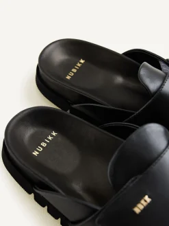 DAMES Nubikk Teddy Montana Zwarte Slippers Voor Dames