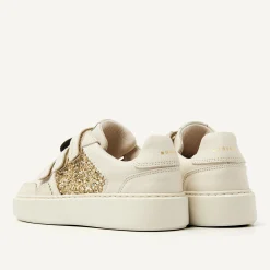 Nubikk Vince Straps K Beige Glitter Sneakers Voor Kids