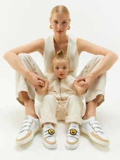 Nubikk Vince Straps K Wit Bruine Sneakers Voor Kids