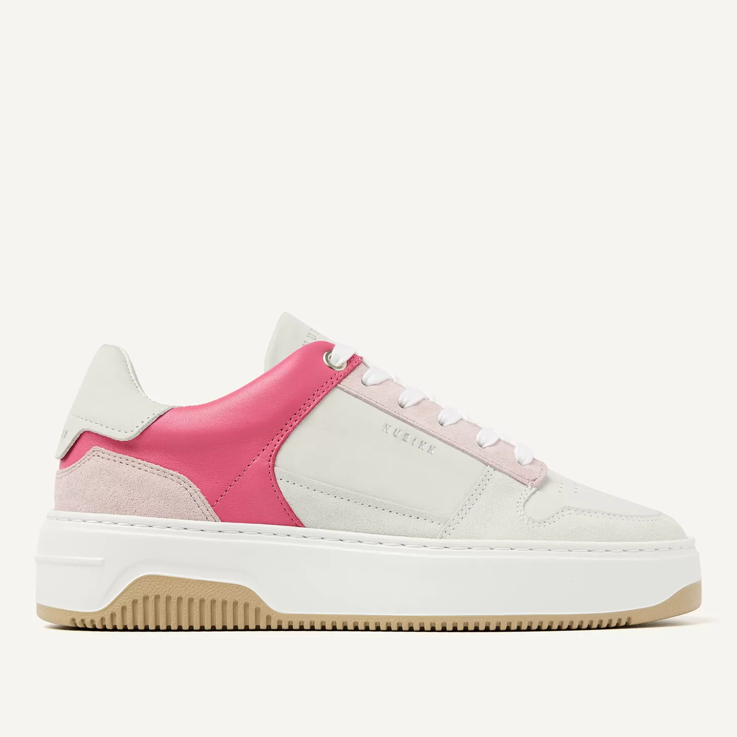 Nubikk Basket Court Wit Roze Sneakers Voor Dames-DAMES Bekijk alles | Sneakers