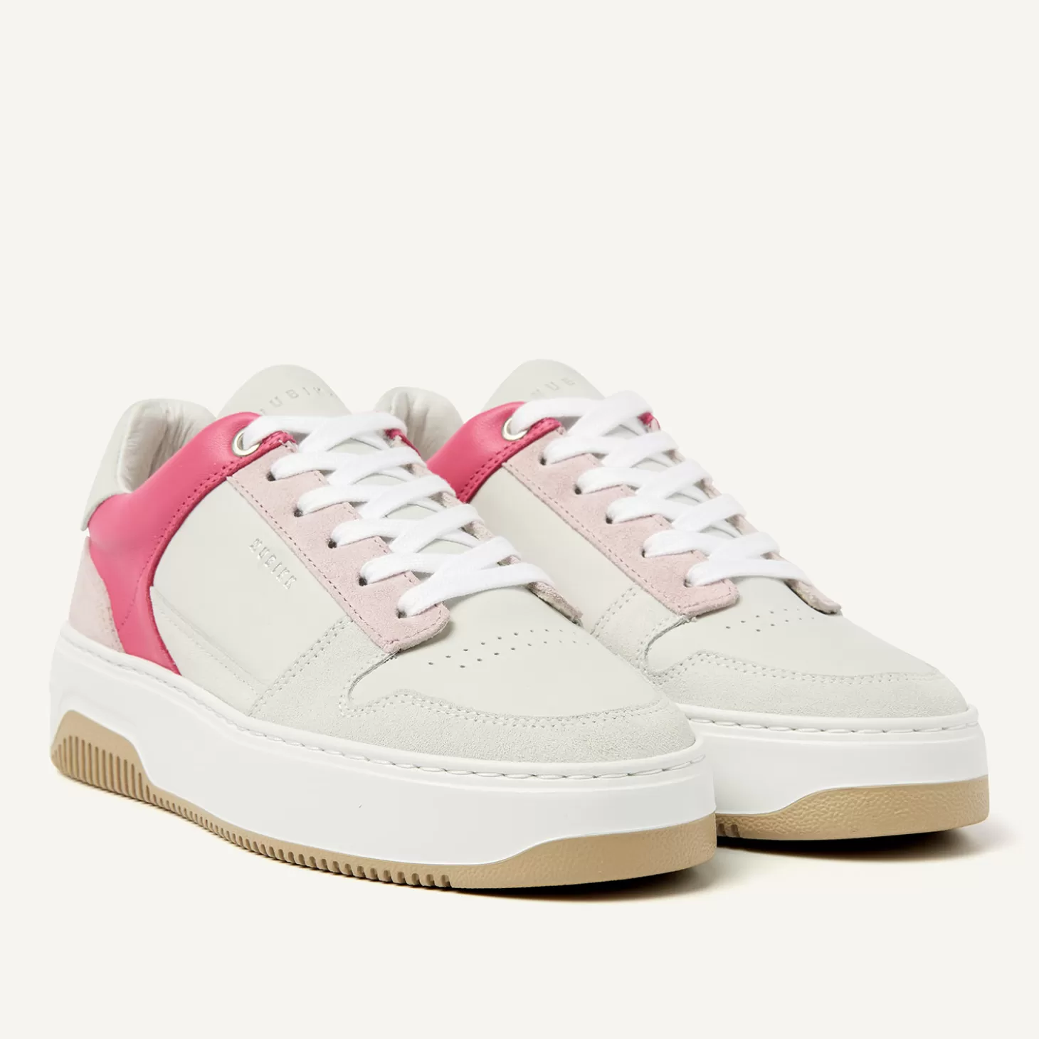 Nubikk Basket Court Wit Roze Sneakers Voor Dames-DAMES Bekijk alles | Sneakers