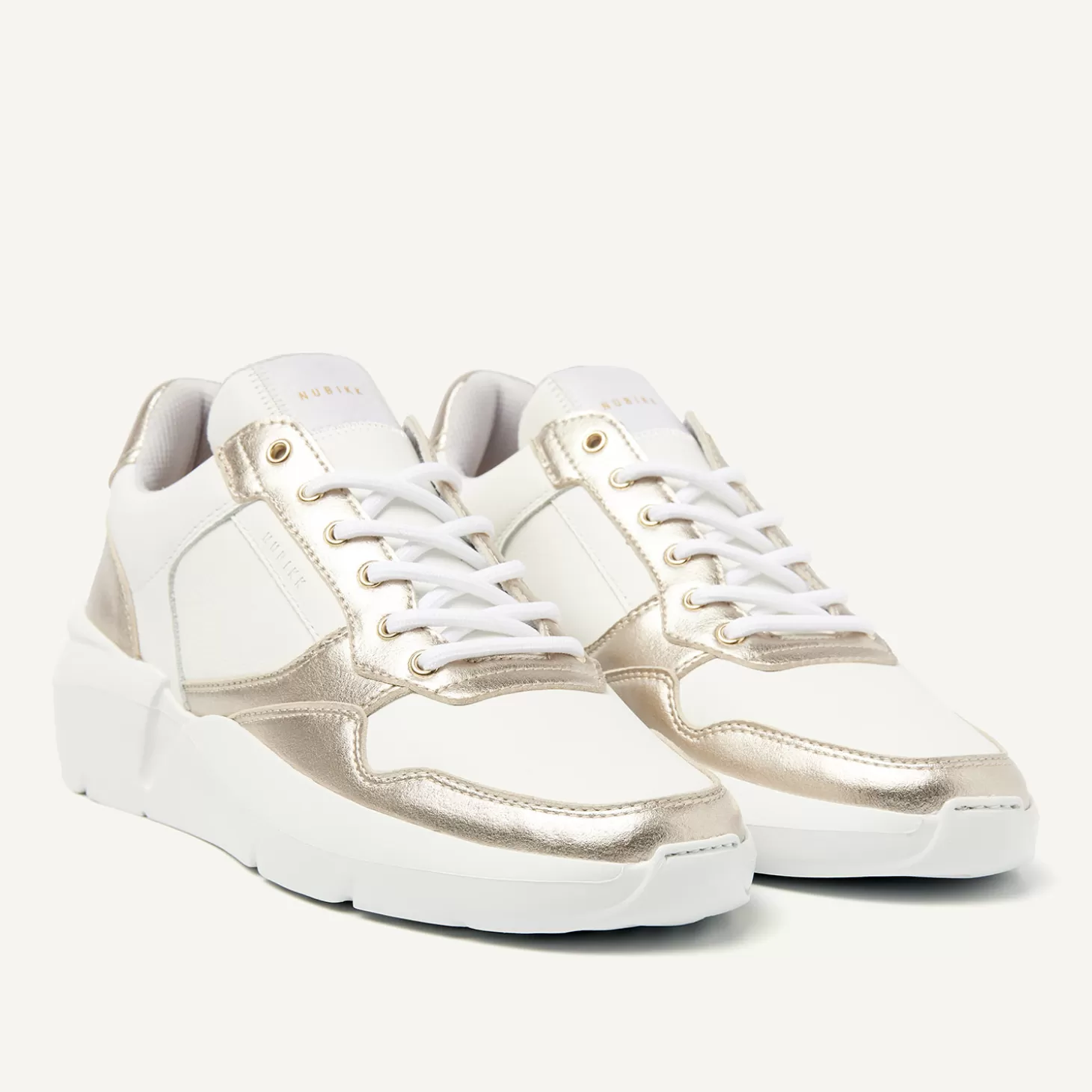 Nubikk Roque Road Wave Wit Gouden Sneakers Voor Dames-DAMES Bekijk alles | Sneakers