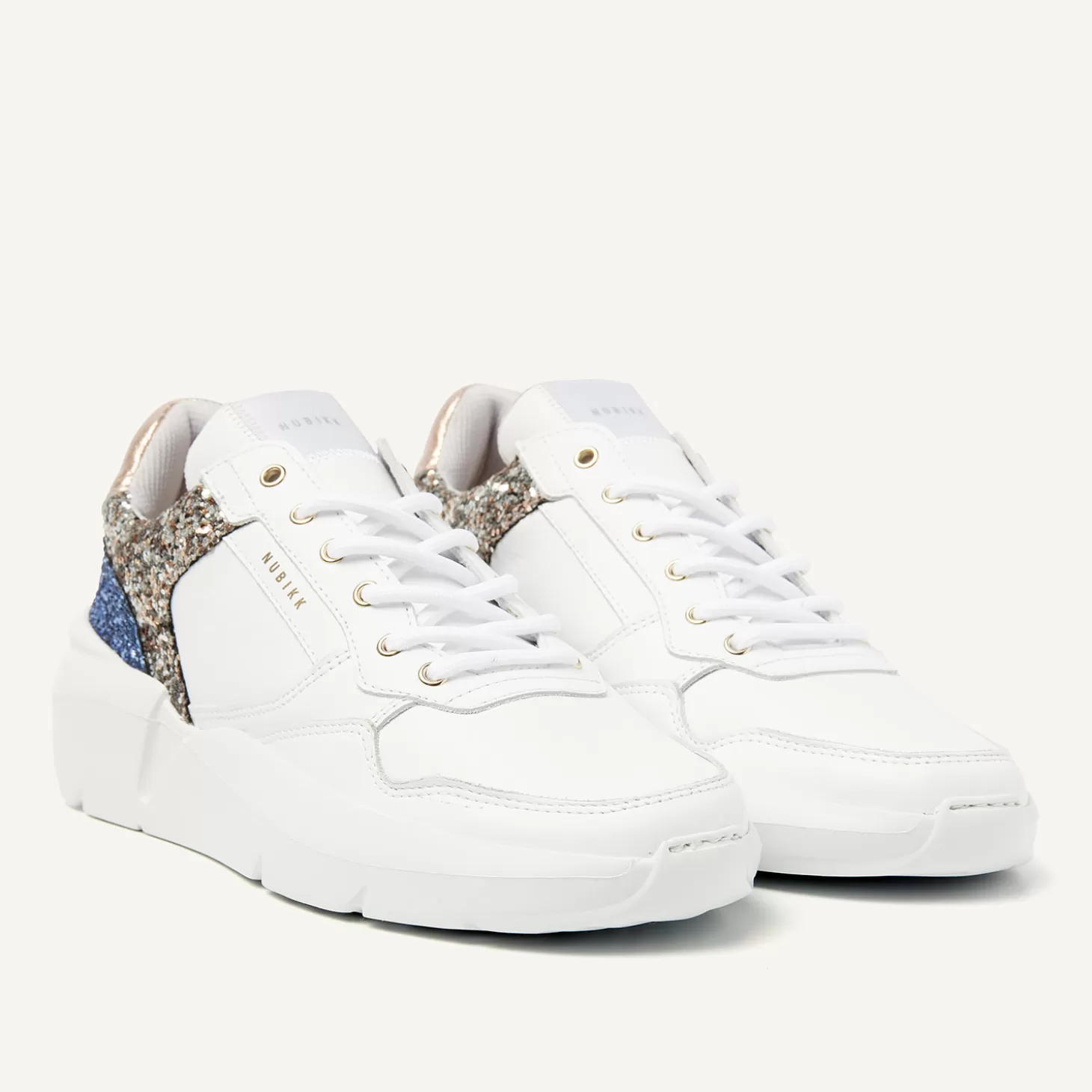 Nubikk Roque Road Wave Witte Glitter Sneakers Voor Dames-DAMES Bekijk alles | Sneakers