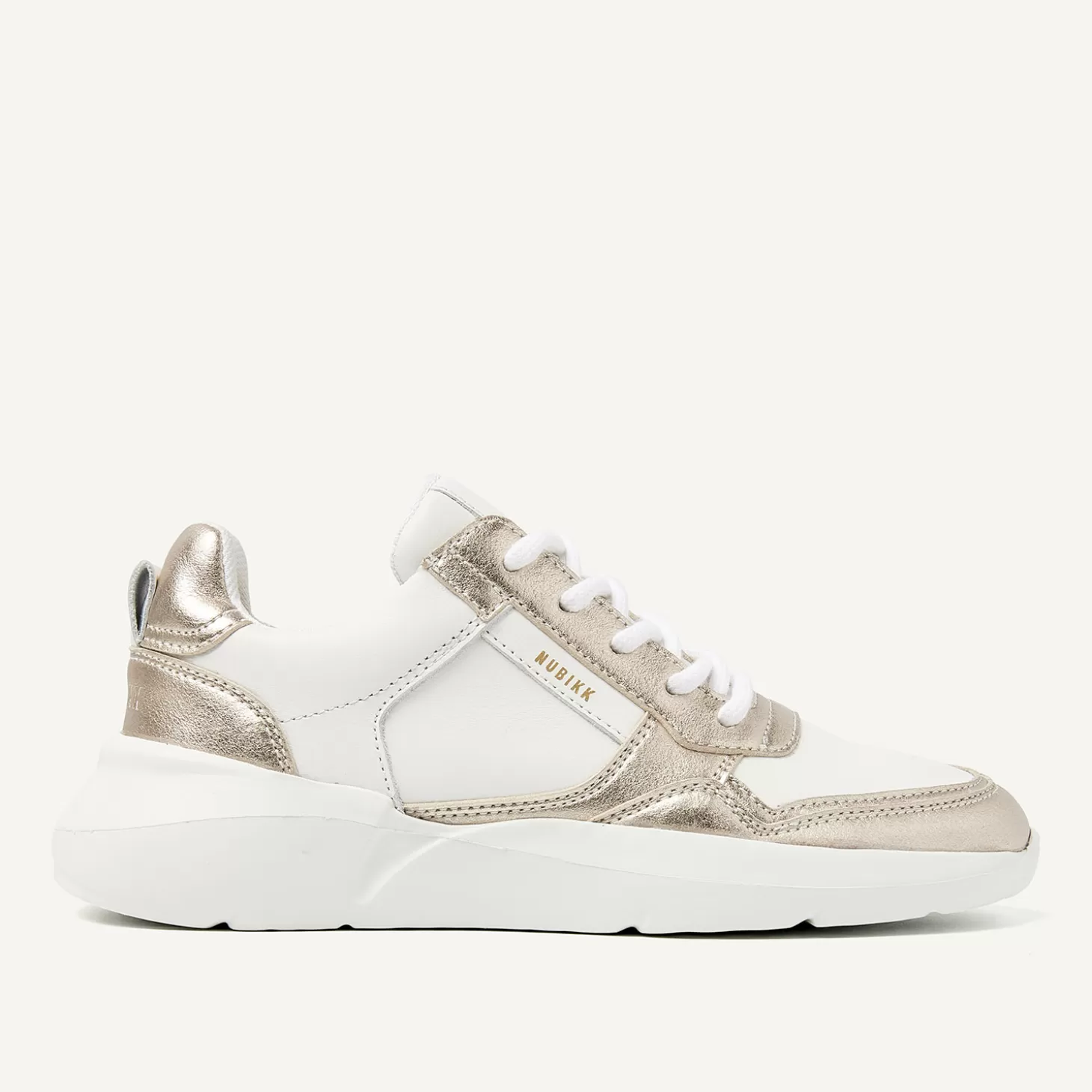 Nubikk Roque Road Wave JR Wit Gouden Sneakers Voor Kids- Schoenen | Bekijk alles