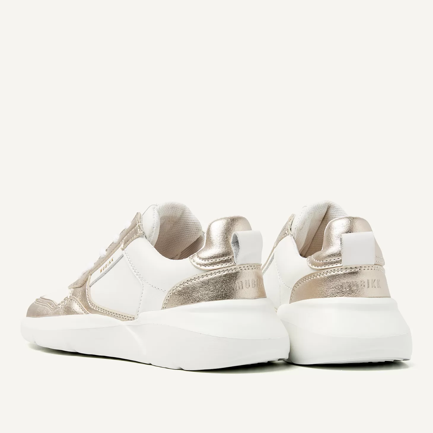 Nubikk Roque Road Wave JR Wit Gouden Sneakers Voor Kids- Schoenen | Bekijk alles