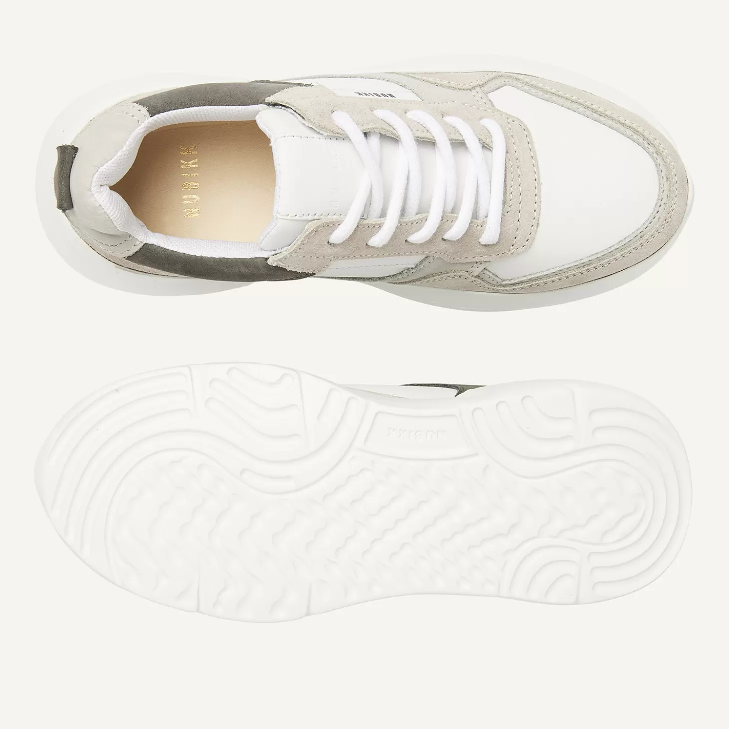 Nubikk Roque Road Wave JR Wit Grijze Sneakers Voor Kids- Schoenen | Bekijk alles