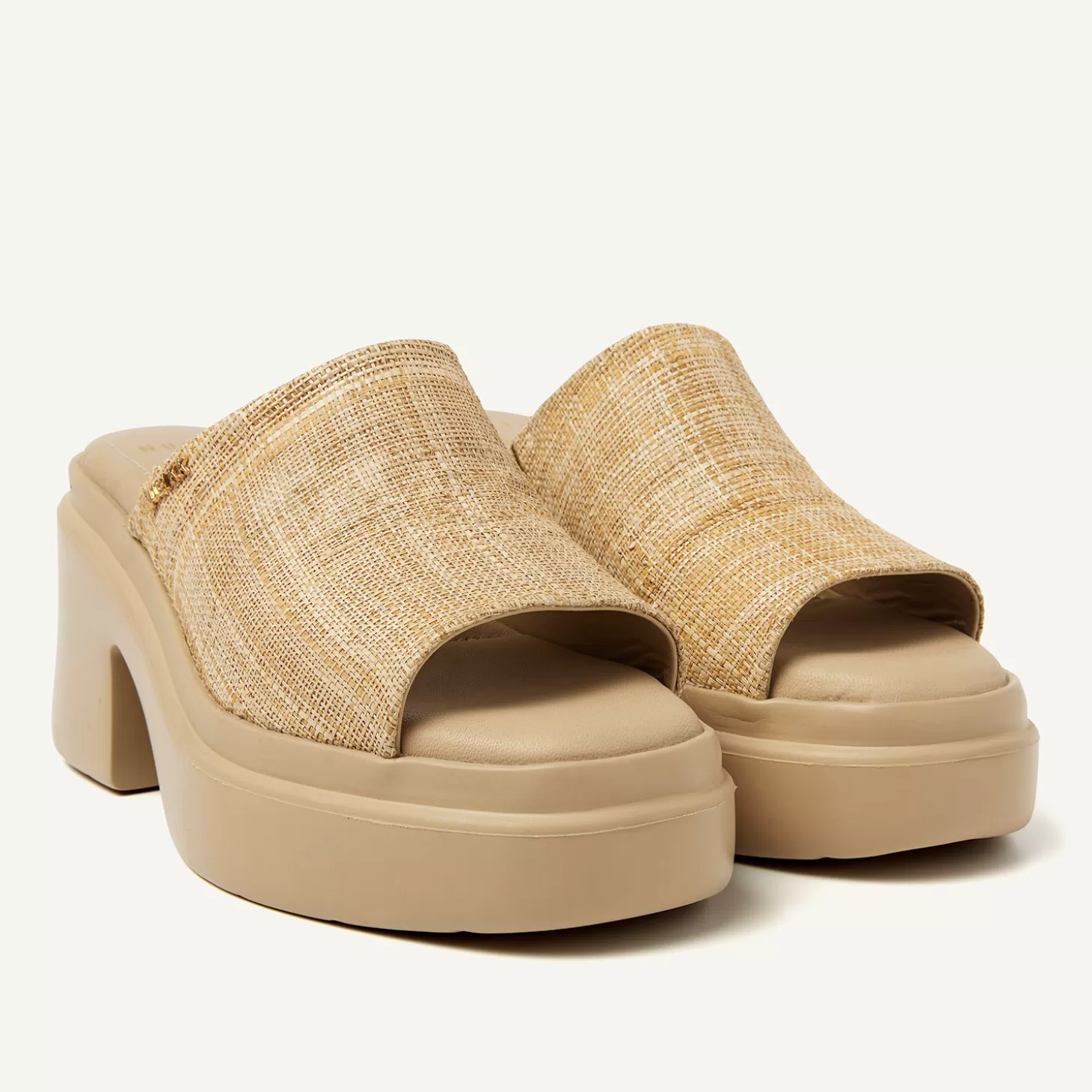 Nubikk Venga Slides Beige Raffia Slippers Voor Dames-DAMES Instappers | Bekijk alles