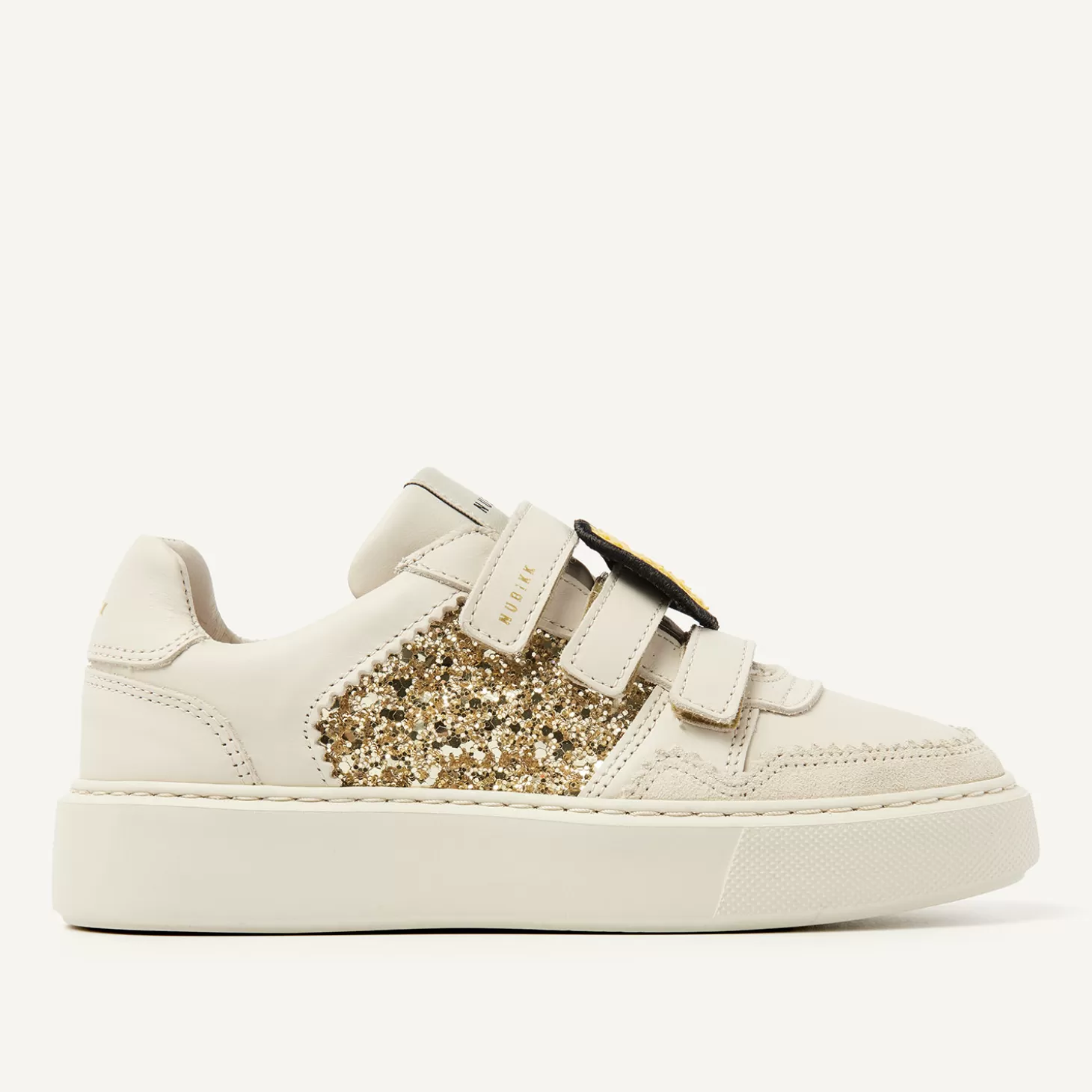 Nubikk Vince Straps K Beige Glitter Sneakers Voor Kids- Schoenen | Bekijk alles