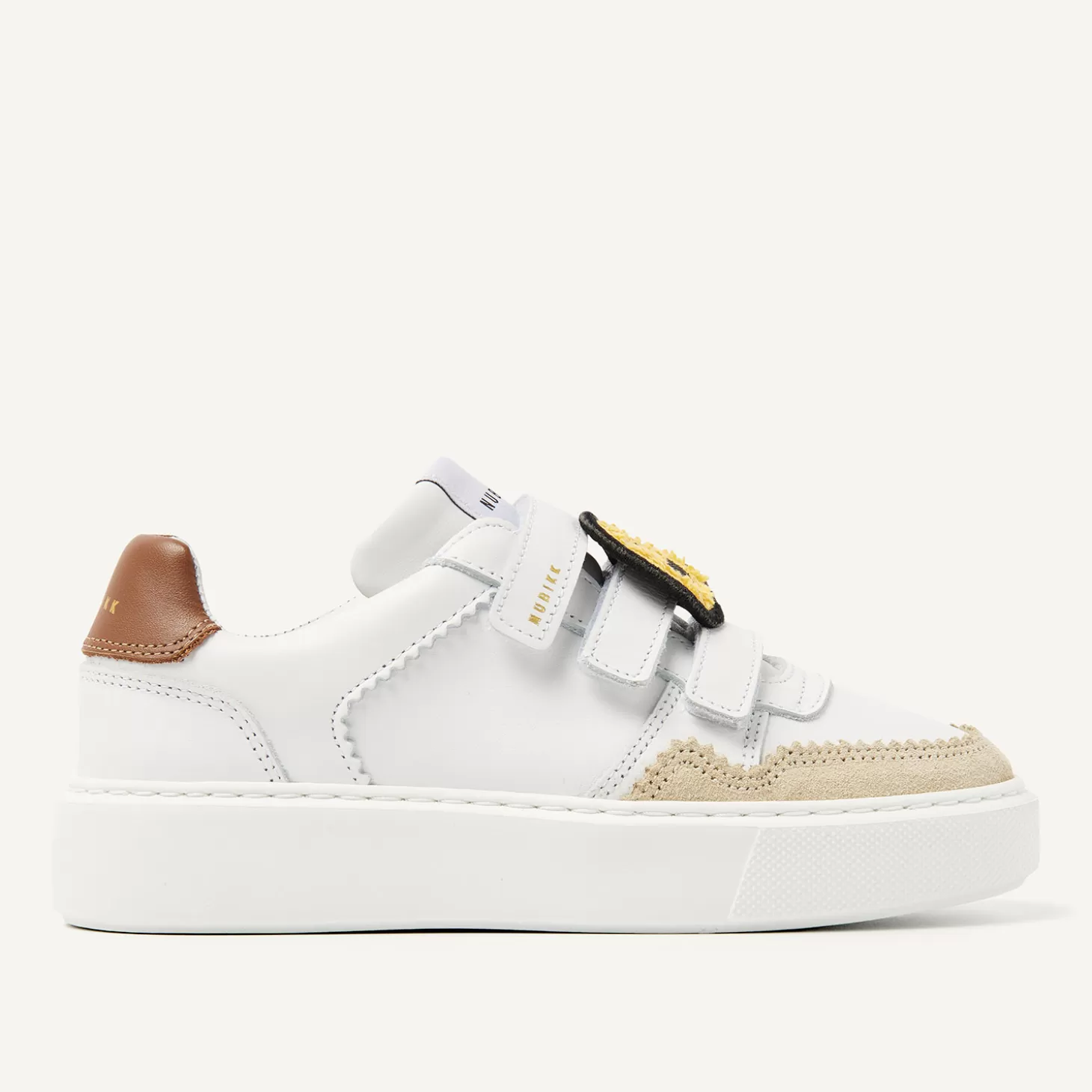 Nubikk Vince Straps K Wit Bruine Sneakers Voor Kids- Schoenen | Bekijk alles